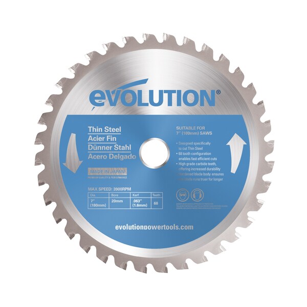 7" Thin Steel Cutting Blade, 20mm Arbor